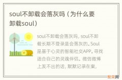 为什么要卸载soul soul不卸载会落灰吗