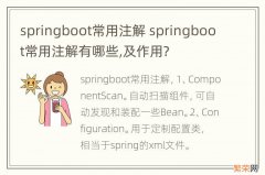 springboot常用注解 springboot常用注解有哪些,及作用?