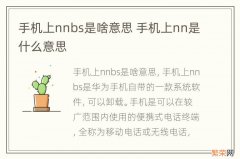 手机上nnbs是啥意思 手机上nn是什么意思