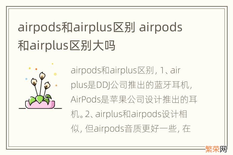 airpods和airplus区别 airpods和airplus区别大吗