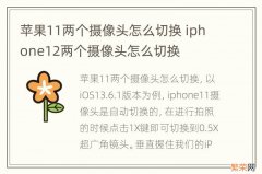 苹果11两个摄像头怎么切换 iphone12两个摄像头怎么切换