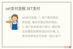 set支付流程 SET支付