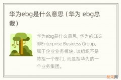 华为 ebg总裁 华为ebg是什么意思