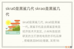 skra0是黑鲨几代 skrao是黑鲨几代