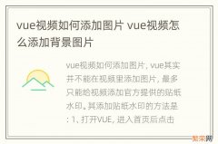 vue视频如何添加图片 vue视频怎么添加背景图片