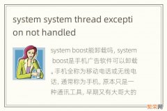 system system thread exception not handled