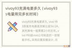 vivoy93s电量用完多长时间 vivoy93充满电要多久