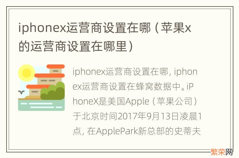 苹果x的运营商设置在哪里 iphonex运营商设置在哪