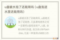 u盘泡进水里还能用吗 u盘被水泡了还能用吗