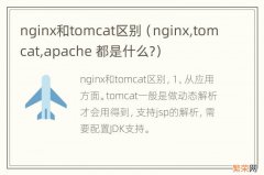 nginx,tomcat,apache 都是什么? nginx和tomcat区别