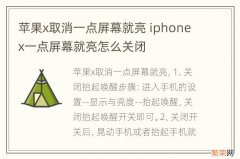 苹果x取消一点屏幕就亮 iphonex一点屏幕就亮怎么关闭