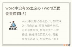 word页面设置没有b5 word中没有b5怎么办