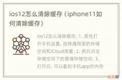 iphone11如何清除缓存 ios12怎么清除缓存