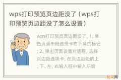 wps打印预览页边距没了怎么设置 wps打印预览页边距没了