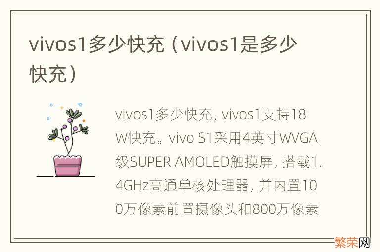 vivos1是多少快充 vivos1多少快充