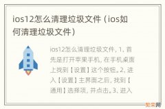 ios如何清理垃圾文件 ios12怎么清理垃圾文件