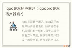 iqoopro是双扬声器吗? iqoo是双扬声器吗