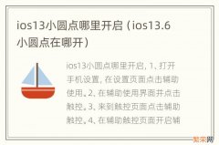 ios13.6小圆点在哪开 ios13小圆点哪里开启