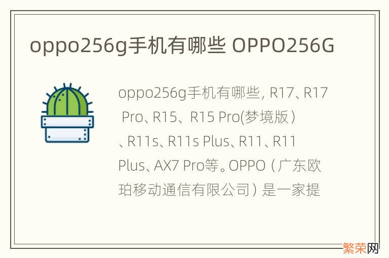 oppo256g手机有哪些 OPPO256G