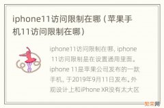 苹果手机11访问限制在哪 iphone11访问限制在哪