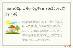 mate30pro能用5g吗 mate30pro支持5G吗