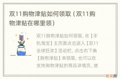 双11购物津贴在哪里领 双11购物津贴如何领取