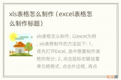 excel表格怎么制作标题 xls表格怎么制作