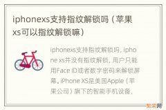 苹果xs可以指纹解锁嘛 iphonexs支持指纹解锁吗