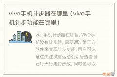 vivo手机计步功能在哪里 vivo手机计步器在哪里