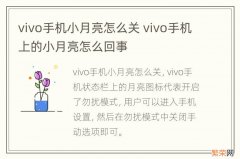 vivo手机小月亮怎么关 vivo手机上的小月亮怎么回事