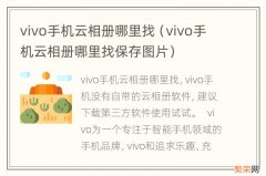 vivo手机云相册哪里找保存图片 vivo手机云相册哪里找