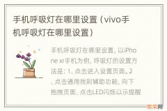 vivo手机呼吸灯在哪里设置 手机呼吸灯在哪里设置