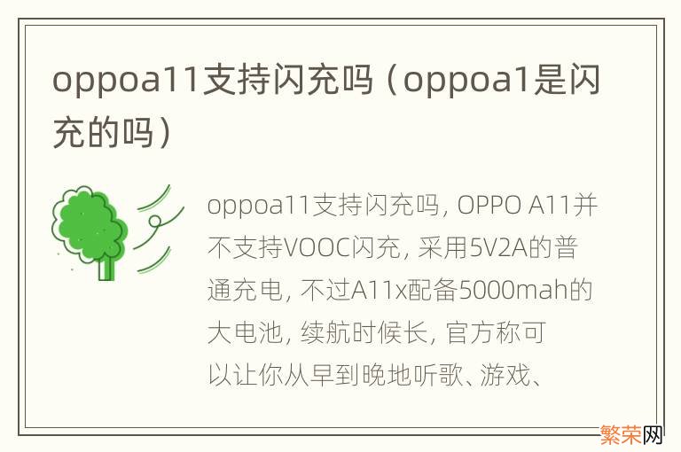 oppoa1是闪充的吗 oppoa11支持闪充吗