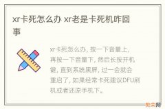 xr卡死怎么办 xr老是卡死机咋回事