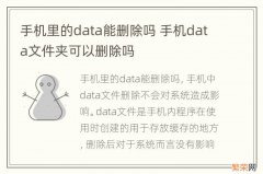 手机里的data能删除吗 手机data文件夹可以删除吗