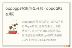 oppoGPS在哪 oppogps权限怎么开启