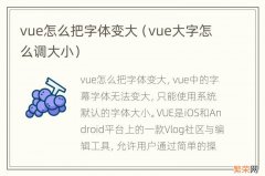 vue大字怎么调大小 vue怎么把字体变大