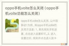 oppo手机volte功能怎么关闭 oppo手机volte怎么关闭