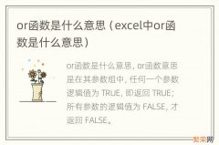 excel中or函数是什么意思 or函数是什么意思