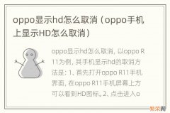 oppo手机上显示HD怎么取消 oppo显示hd怎么取消