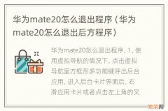 华为mate20怎么退出后方程序 华为mate20怎么退出程序