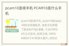 pcam10是啥手机 PCAM10是什么手机