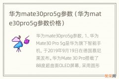 华为mate30pro5g参数价格 华为mate30pro5g参数