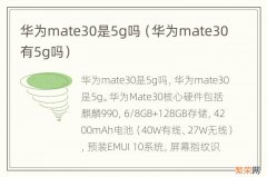 华为mate30有5g吗 华为mate30是5g吗