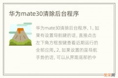 华为mate30清除后台程序