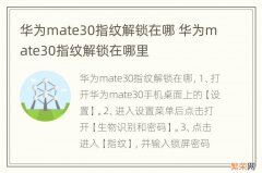 华为mate30指纹解锁在哪 华为mate30指纹解锁在哪里