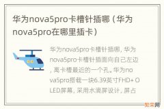 华为nova5pro在哪里插卡 华为nova5pro卡槽针插哪