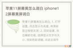 苹果11屏幕黄怎么调白 iphone12屏幕黄屏调白