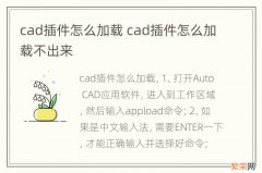 cad插件怎么加载 cad插件怎么加载不出来