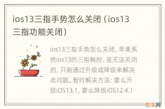 ios13三指功能关闭 ios13三指手势怎么关闭